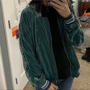 Green Velvet AE Bomber Jacket